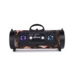 Portable Bluetooth Speaker Wireless Stereo Subwoofer Heavy Bass Speakers TF Music Player Support KTV LCD Display FM Radio – Brown