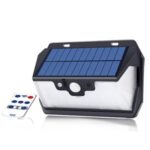 55-LED Solar Lamps Remote Control Induction Wall Light USB Charging Waterproof PIR Motion Sensor – White