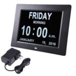 For The Elderly 8-inch Digital Super Large Characters LED Electronic Calendar Alarm Clock – EU Plug/Black