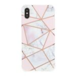 Marble Pattern Matching Electroplating IMD TPU Case for iPhone X/XS 5.8 inch – Style A