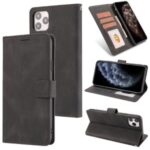 Classic Style Leather Wallet Stand Phone Cover Case for iPhone 12 Max / iPhone 12 Pro 6.1-inch – Black