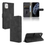 Skin-touch Wallet Stand Leather Cell Phone Cover for iPhone 12 5.4 inch – Black