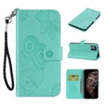 Owl Imprint Rhinestone Decor Leather Flip Case for iPhone 12 Pro Max 6.7 inch – Green