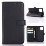 Crazy Horse Texture Vintage Leather Wallet Stand Case for iPhone 12 Max/12 Pro 6.1 inch – Black