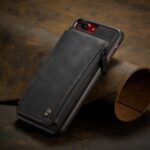 CASEME C20 Zipper Pocket Card Slots PU Leather Coated TPU Case for iPhone 8 Plus/7 Plus – Black