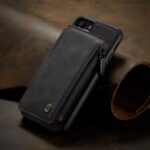 CASEME C20 Zipper Pocket Card Slots PU Leather Coated TPU Case for iPhone 7/8 4.7 inch – Black