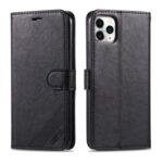 AZNS Wallet Stand Leather Mobile Phone Case for iPhone 12 Pro Max 6.7 inch – Black