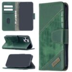 BF04 Splicing Crocodile Texture Wallet Stand Leather Case for iPhone 12 Pro/12 Max 6.1 inch – Green