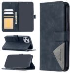 BF05 Geometric Texture Wallet Stand Leather Case for iPhone 12 Pro Max 6.7 inch – Black