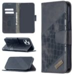 BF04 Splicing Crocodile Texture Wallet Stand Leather Case for iPhone 12 Pro Max 6.7 inch – Black