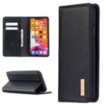 Detachable 2-in-1 Genuine Leather Wallet Stand Case for iPhone 11 6.1-inch – Black
