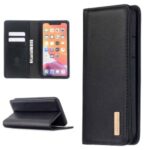 Detachable 2-in-1 Magnetic Genuine Leather Protector Stand Case for iPhone 11 Pro Max 6.5 inch – Black