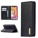 Detachable 2-in-1 Magnetic Genuine Leather Protector Stand Cover for iPhone 11 Pro 5.8 inch – Black