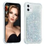 Glitter Powder Quicksand Rhinestone Decor Kickstand TPU Phone Cover for iPhone 12 Pro / iPhone 12 Max 6.1-inch – Silver