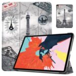 Printing Skin PU Leather Tri-fold Tablet Shell for iPad 10.8-inch (2020) – Eiffel Tower