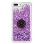 Glitter Powder Quicksand Rhinestone Decor Kickstand TPU Phone Shell for iPhone 6 Plus/6s Plus/7 Plus/8 Plus – Purple