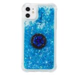 Glitter Powder Quicksand Rhinestone Decor Kickstand TPU Shell for iPhone 11 6.1 inch – Blue
