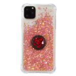 Glitter Powder Quicksand Rhinestone Decor Kickstand TPU Back Shell for iPhone 11 Pro Max 6.5 inch – Red