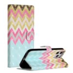 Light Spot Decor Patterned Leather Wallet Stylish Case for iPhone 12 Max/12 Pro 6.1 inch – Twill