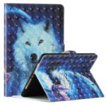Light Spot Decor Pattern Printing Smart Leather Stand Protective Case for iPad 10.2 (2019) – White Wolf