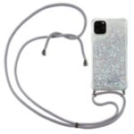 Glitter Powder Skin Quicksand TPU Back Case with Lanyard for iPhone 11 Pro 5.8 inch – White