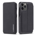 LC.IMEEKE Retro Style Stand Leather Phone Case with Card Holder for iPhone 12 5.4 inch – Black