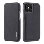 LC.IMEEKE Retro Style Protector Leather Phone Case with Card Holder for iPhone 12 Max/Pro 6.1 inch – Black