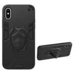 Armor Guard Detachable 2-in-1 Kickstand TPU+PC Hybrid Phone Cover for iPhone XS/X 5.8-inch – Black