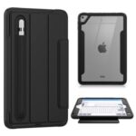 Tri-fold PU Leather+Acrylic+PC+TPU Tablet Case for iPad mini (2019) 7.9 inch/mini 4 – All Black