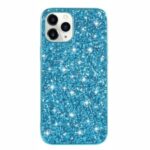 Glittering Sequins Plated TPU Frame + PC Hybrid Shell Case for iPhone 12 Pro Max 6.7-inch – Blue