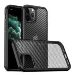 IPAKY Pioneer Series Semi-transparent Matte Carbon Fiber PC + TPU Hybrid Case for iPhone 12 Pro Max 6.7 inch