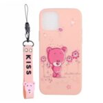 Pattern Printing TPU Gel Protective Case with Silicone Strap for iPhone 12 Pro Max 6.7-inch – Light Pink