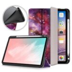 Pattern Printing PU Leather Tri-fold with Pen Slot Tablet Cover for Apple iPad Air (2020)/iPad Air 4/iPad Air (4th generation) – Galaxy Pattern