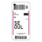 Creative Boarding Pass Pattern TPU Protector Phone Shell for iPhone SE (2nd Generation)/7/8 4.7 inch – SEOUL/KIM HOPPER