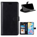 Wallet Stand Magnetic Clasp PU Leather Case for iPhone 12 5.4 inch – Black