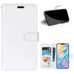 Protective Leather Shell with Wallet Stand for iPhone 12 Pro Max 6.7 inch – White