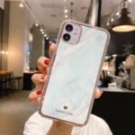 IMD Design Marble Pattern TPU Protector Phone Cover for iPhone 12 Max 6.1 inch – White