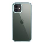 Shield Series Bi-color PC + TPU Hybrid Mobile Phone Case for iPhone 12 Pro Max 6.7 inch – Navy Blue / Cyan