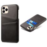 KSQ PU Leather Coated Plastic Case with Double Card Slots for iPhone 12 5.4-inch – Black