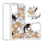 Liquid Glitter Powder Patterned Quicksand Shockproof TPU Back Case for iPhone 12 5.4-inch – Dog