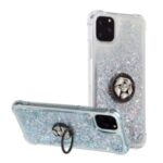 Glitter Powder Quicksand Rhinestone Decor Kickstand TPU Shell for iPhone 12 5.4-inch – Silver