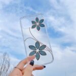 Translucent Flower Pattern TPU Cover for iPhone 12 Max 6.1 inch – Green