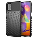 Thunder Series Twill Texture TPU Phone Shell for Samsung Galaxy M31s – Black