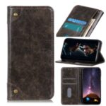 Auto-absorbed Leather Wallet Phone Case for Samsung Galaxy M31s – Coffee