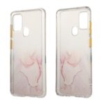 Marble Pattern TPU + Acrylic Combo Case for Samsung Galaxy A21s – Pink