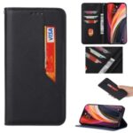 Auto-absorbed Leather Wallet Stylish Cell Phone Case for Samsung Galaxy A11 – Black