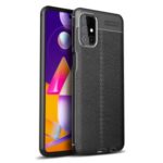 Litchi Texture TPU Mobile Phone Case for Samsung Galaxy M31s – Black