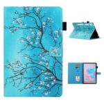 Pattern Printing Leather Card Holder Stand Tablet Shell for Samsung Galaxy Tab S7 T870/T875 – Flower Branch