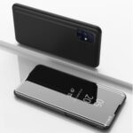 Plated Mirror Surface View Window Leather Cover for Samsung Galaxy M31s – Black
