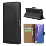 Genuine Leather Stand Wallet Protective Shell for Samsung Galaxy Note 20/Note 20 5G